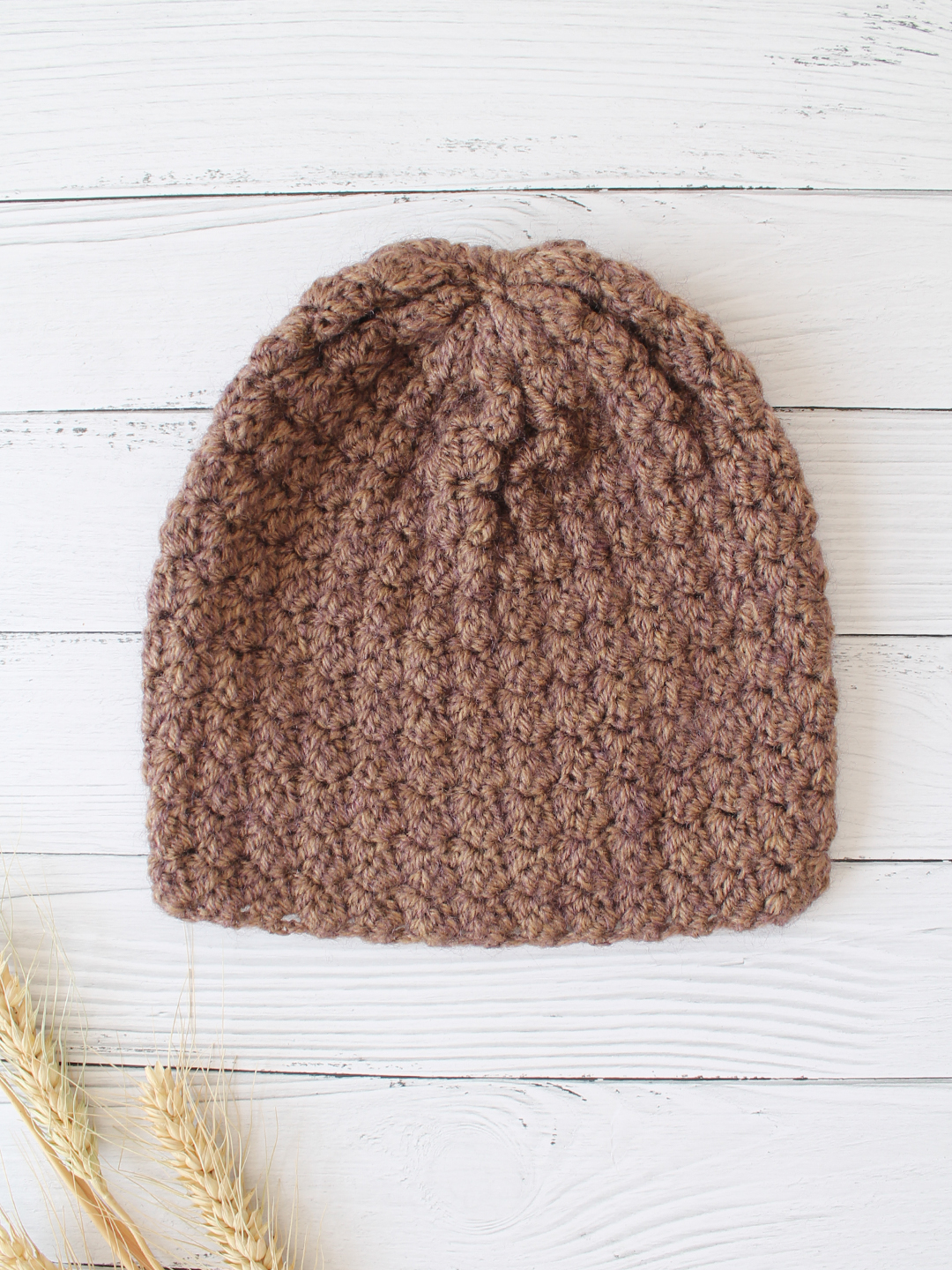 Velvery Handknitted Brown Self Design Beanie