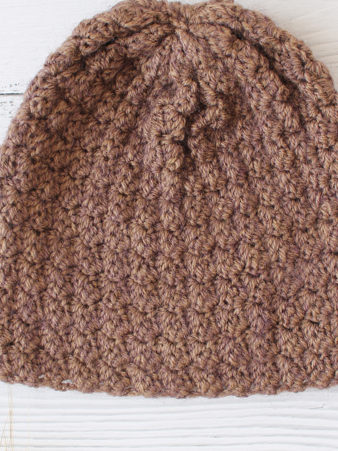 Velvery Handknitted Brown Self Design Beanie