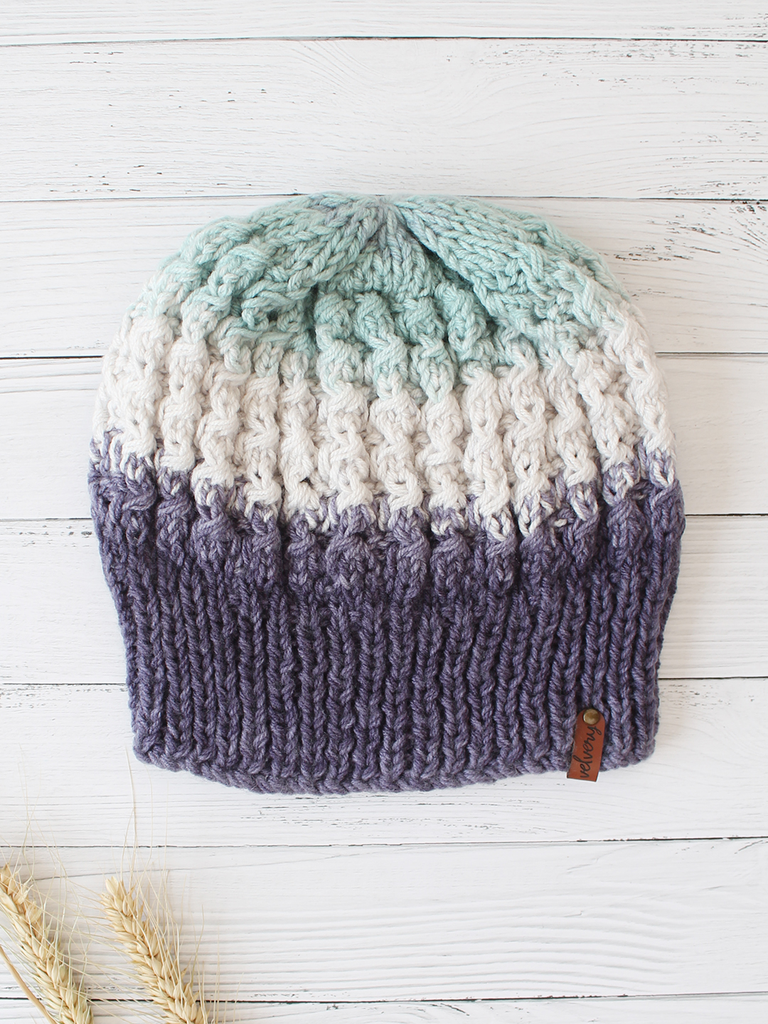 Velvery Handknitted Multi Self Design Beanie