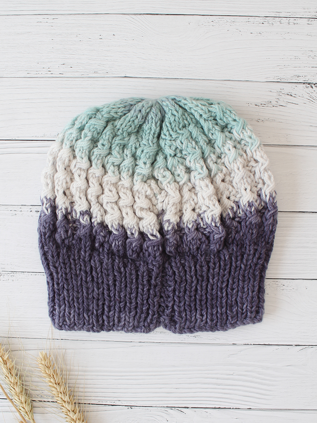 Velvery Handknitted Multi Self Design Beanie