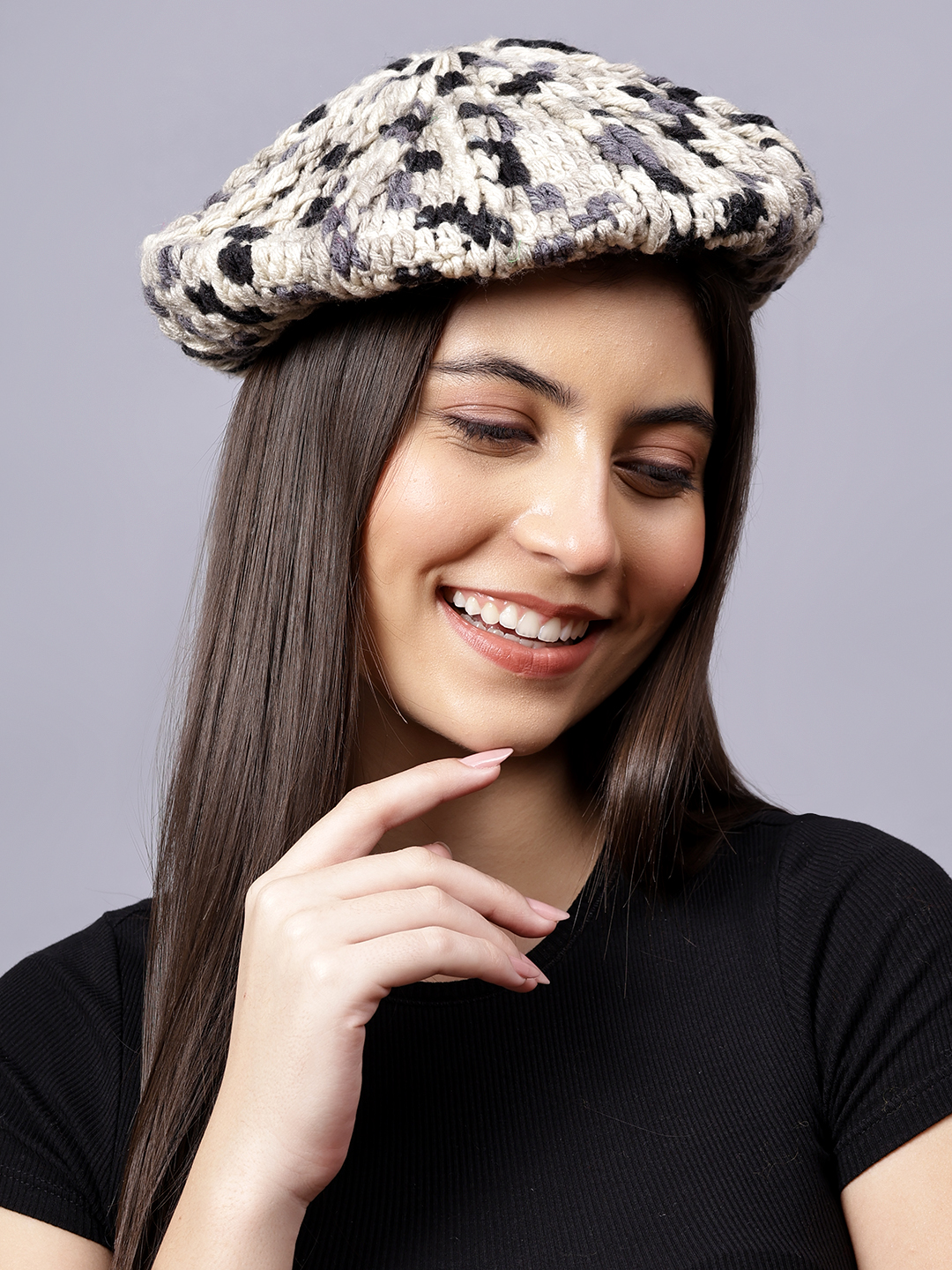 Velvery Handknitted Beanie Cap - Multicolor