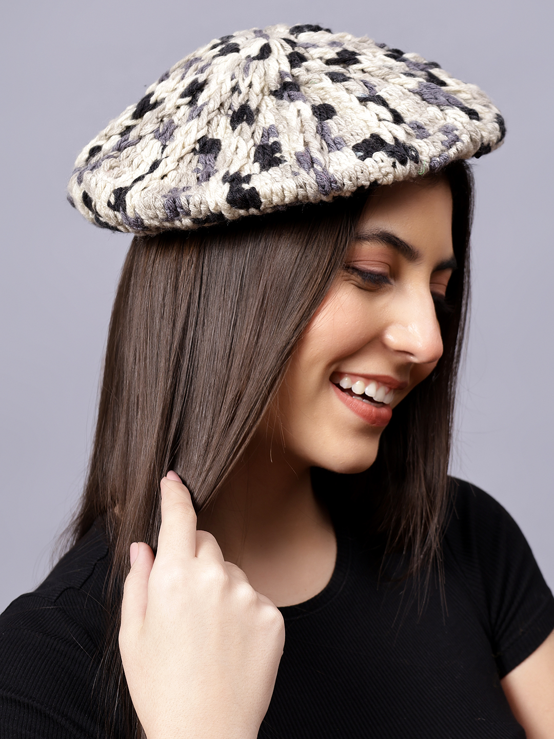 Velvery Handknitted Beanie Cap - Multicolor