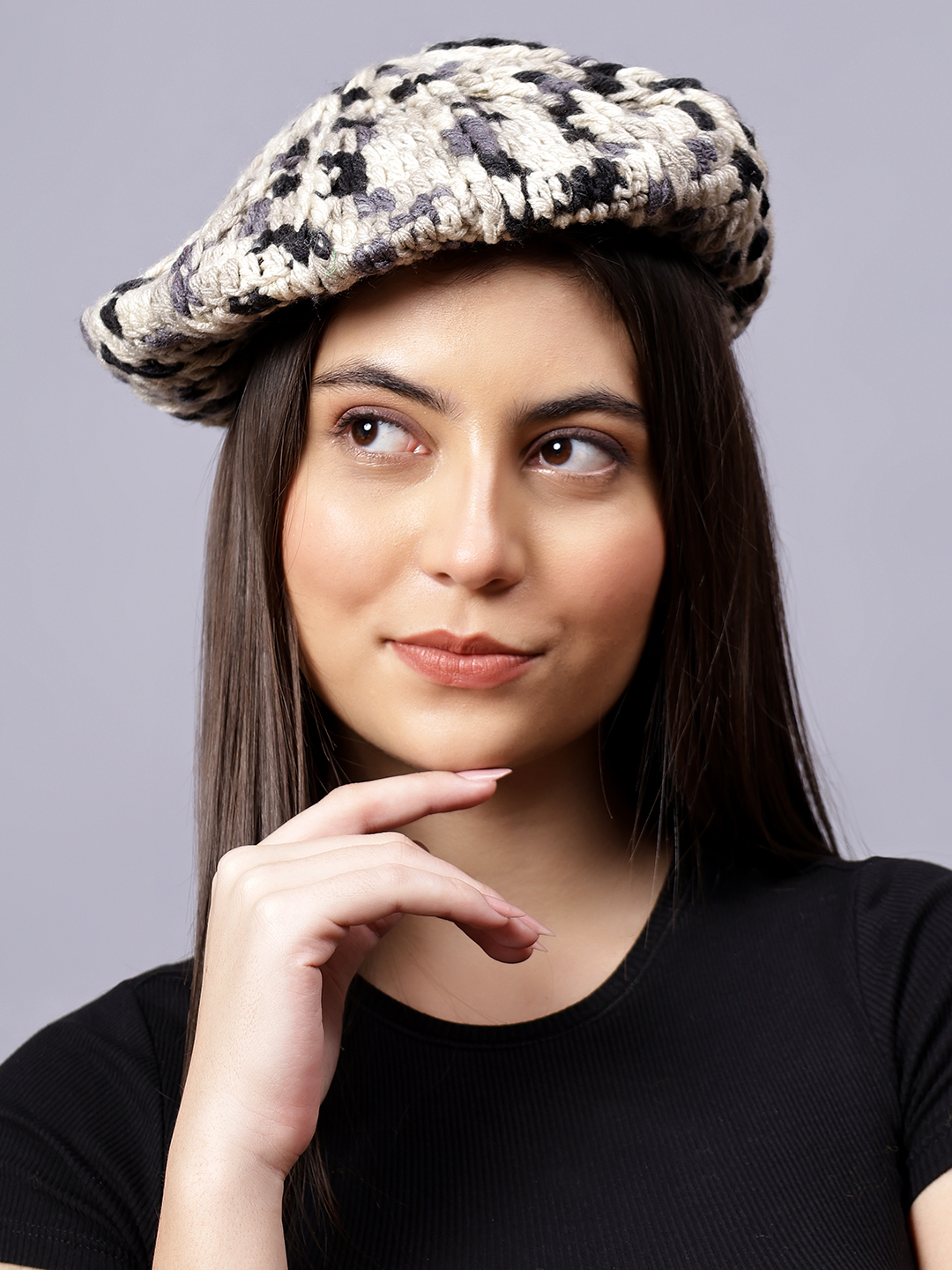 Velvery Handknitted Beanie Cap - Multicolor