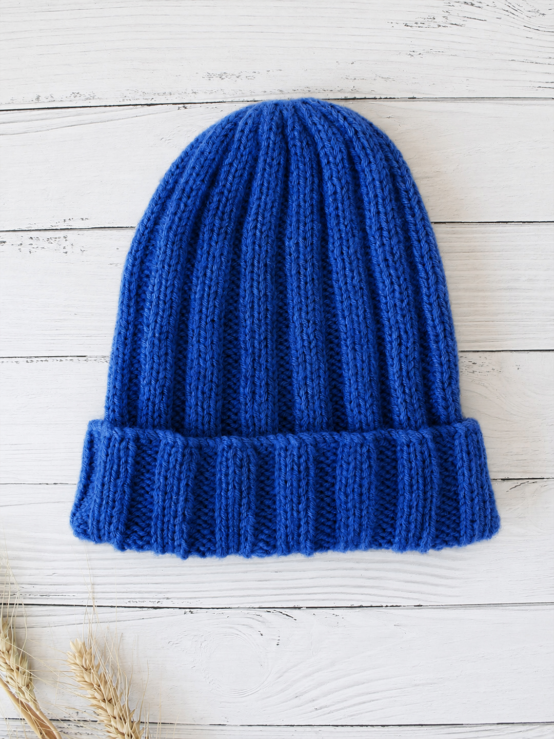 Velvery Handknitted Beanie Cap - Blue