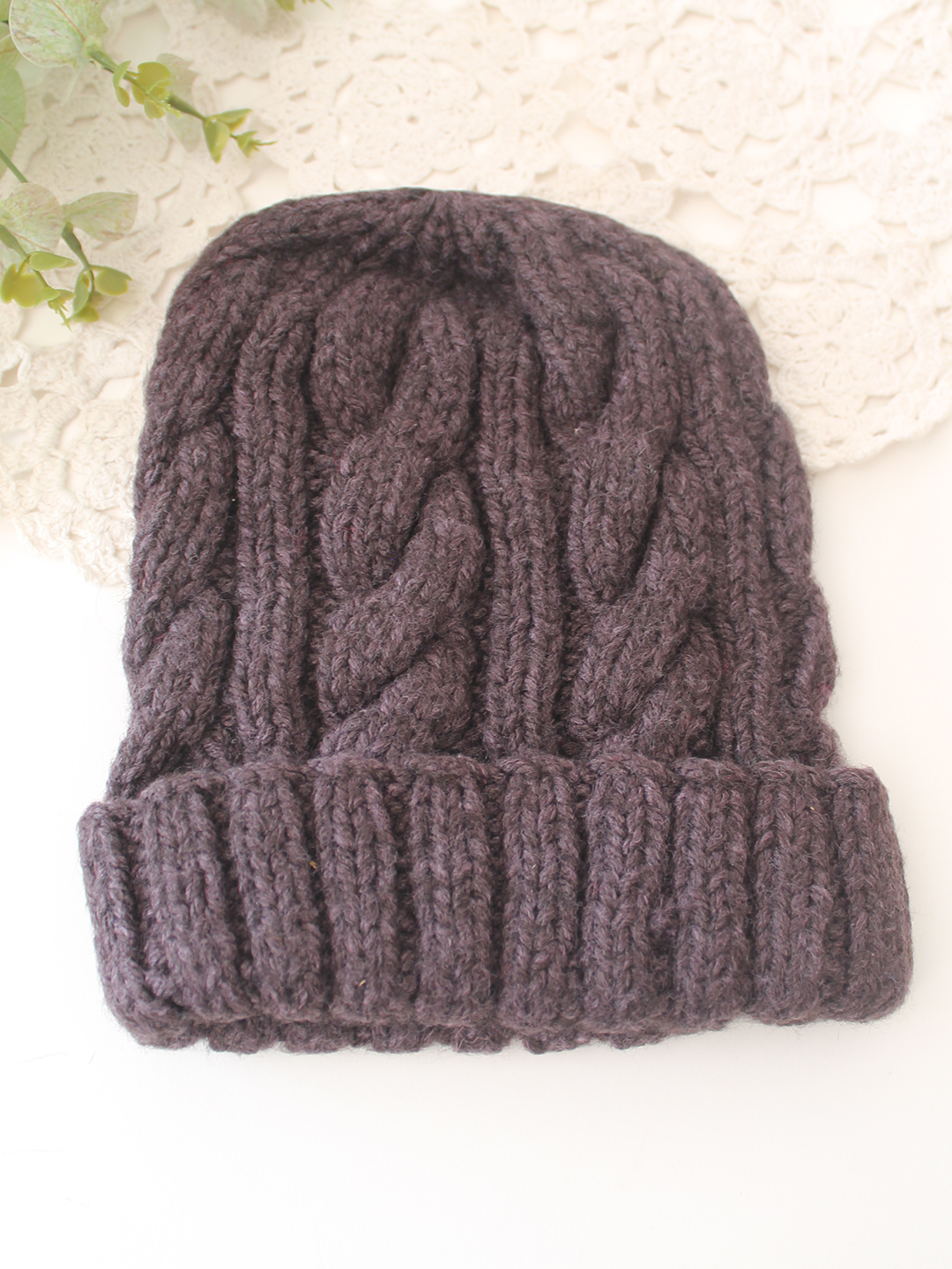 Velvery Handknitted Beanie Cap - Dark Grey