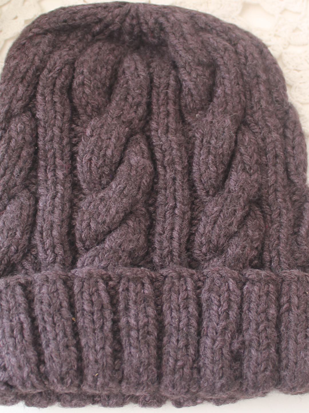 Velvery Handknitted Beanie Cap - Dark Grey