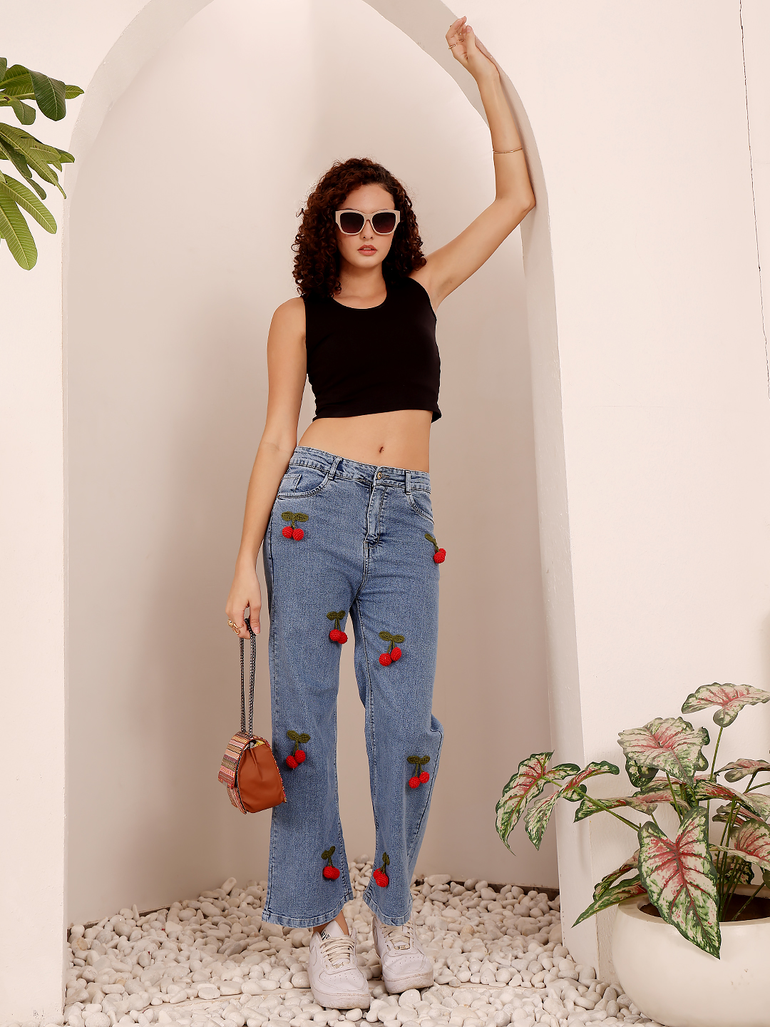 Hanging Cherry Denim Jeans