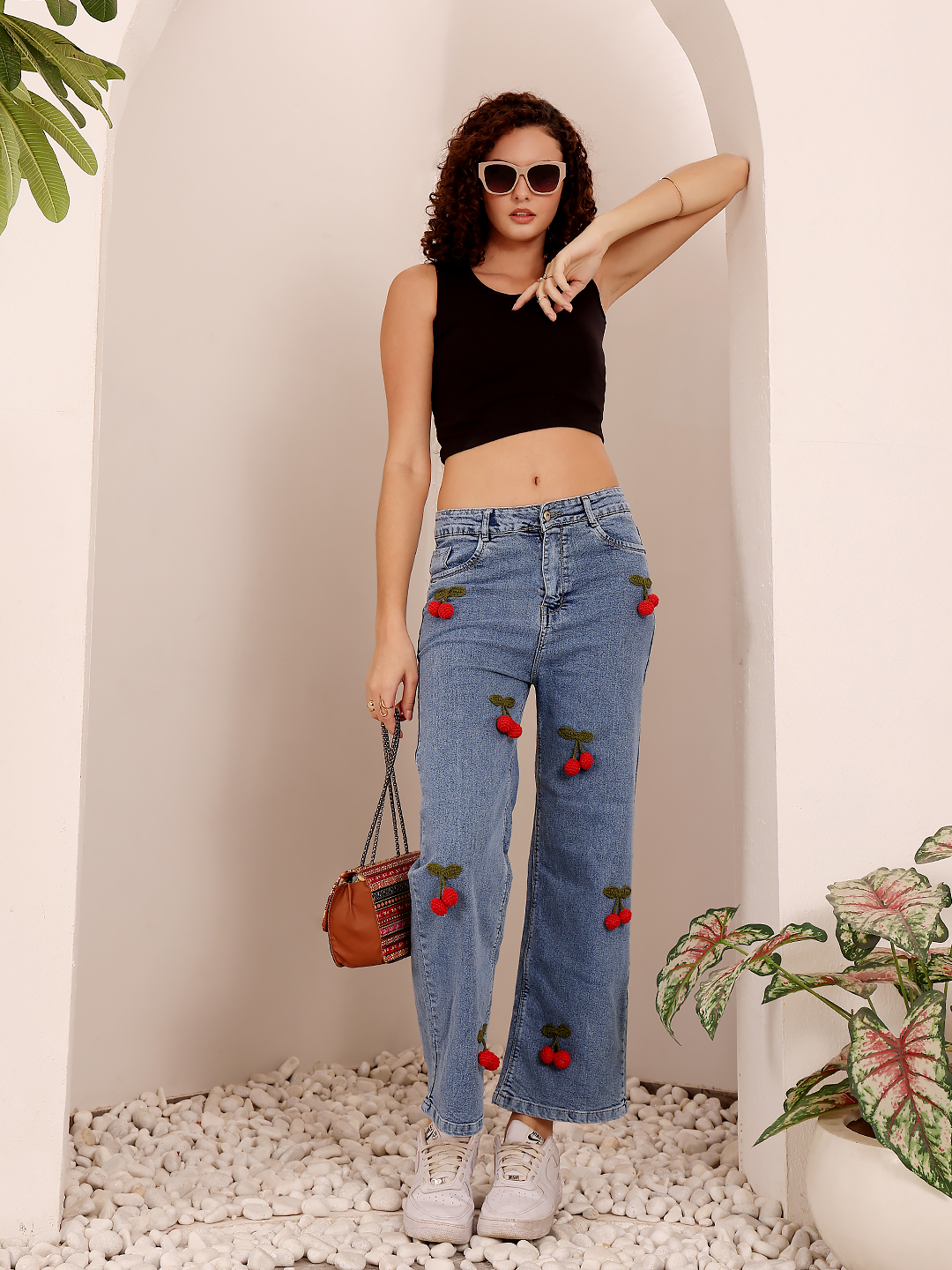 Hanging Cherry Denim Jeans