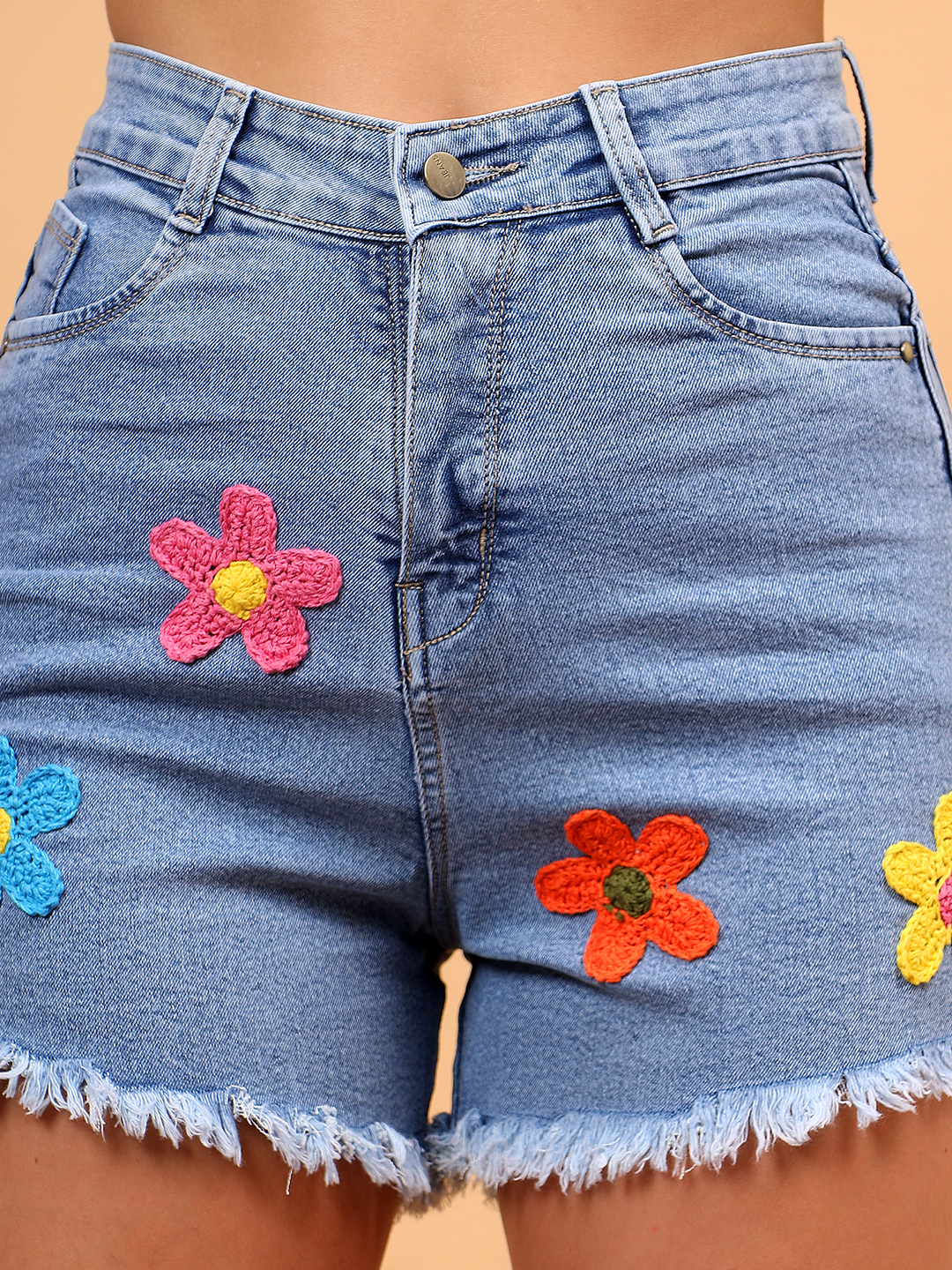 Floral Denim Shorts