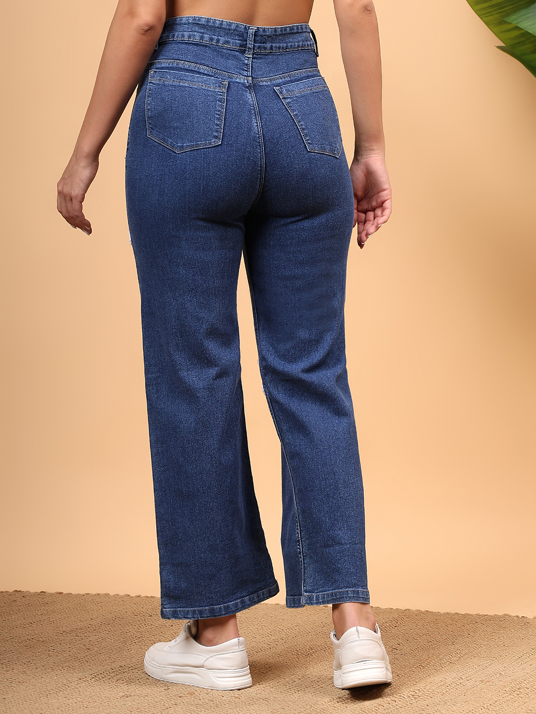 Women Crochet Straight Fit Jeans