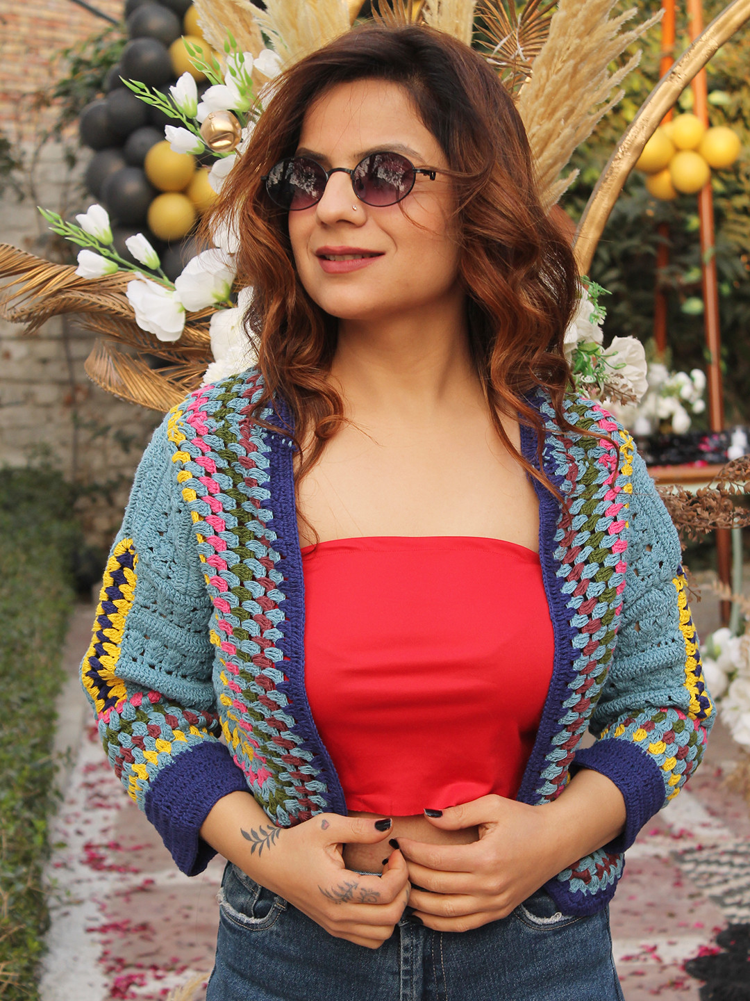 Velvery Crochet Knit Cotton Jacket