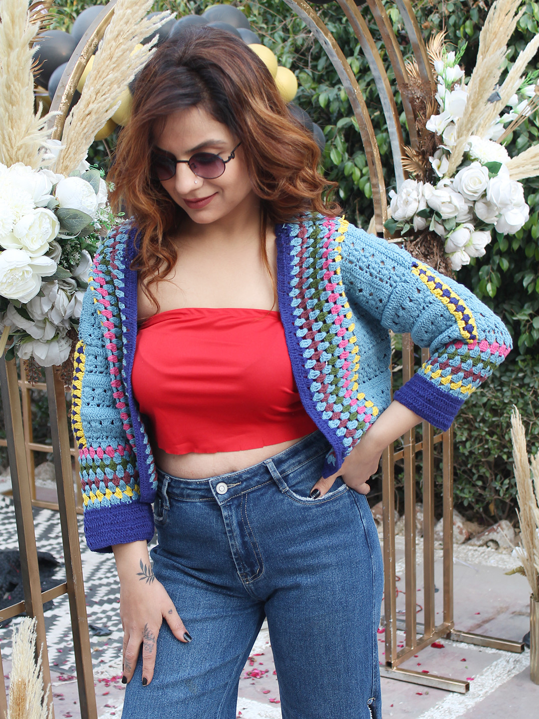 Velvery Crochet Knit Cotton Jacket