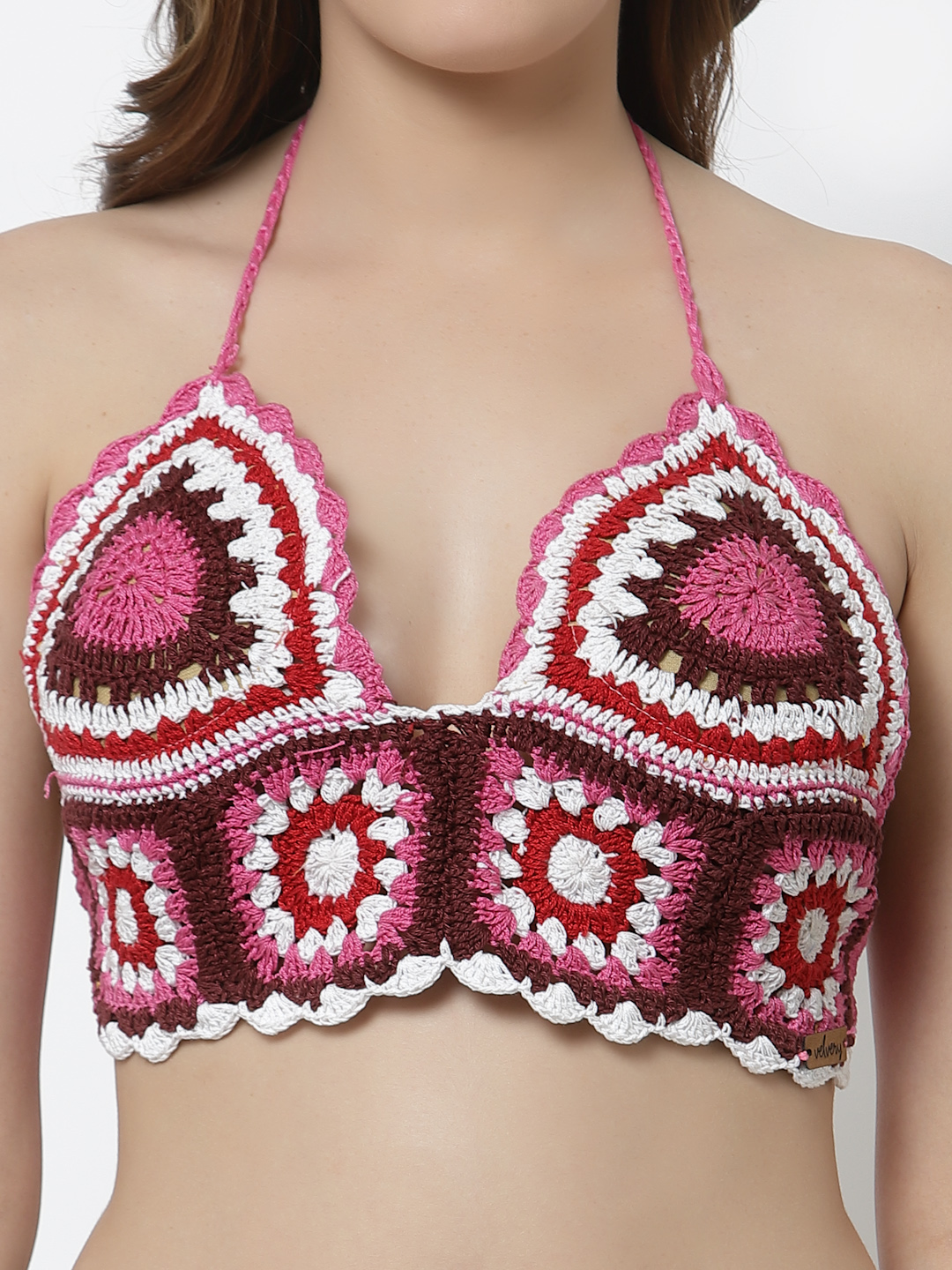 Velvery Hand Knitted Bralette-Multicolored