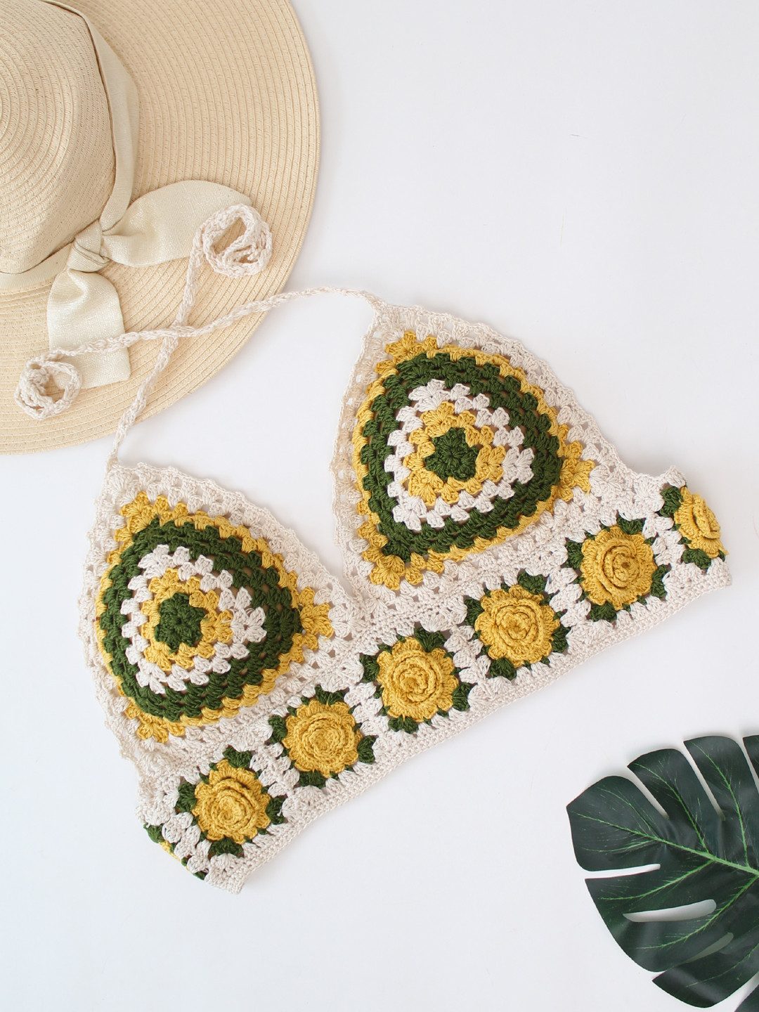 Velvery Handmade Crochet Tanktop Bralette - Off-white