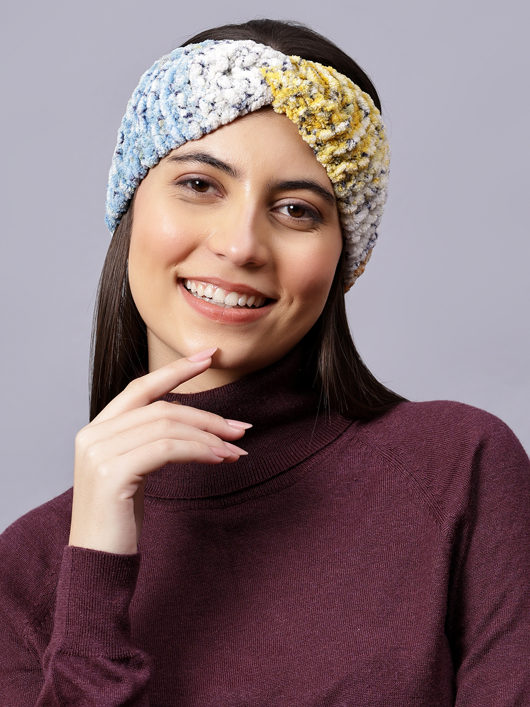 Velvery Hand-Knitted Multi Handwork Beaded Acrylic Headband