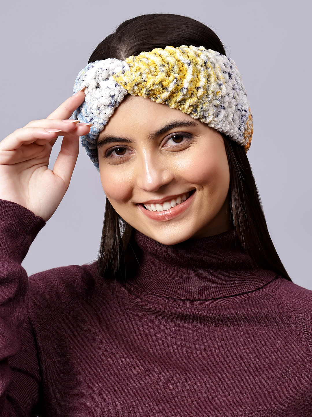 Velvery Hand-Knitted Multi Handwork Beaded Acrylic Headband