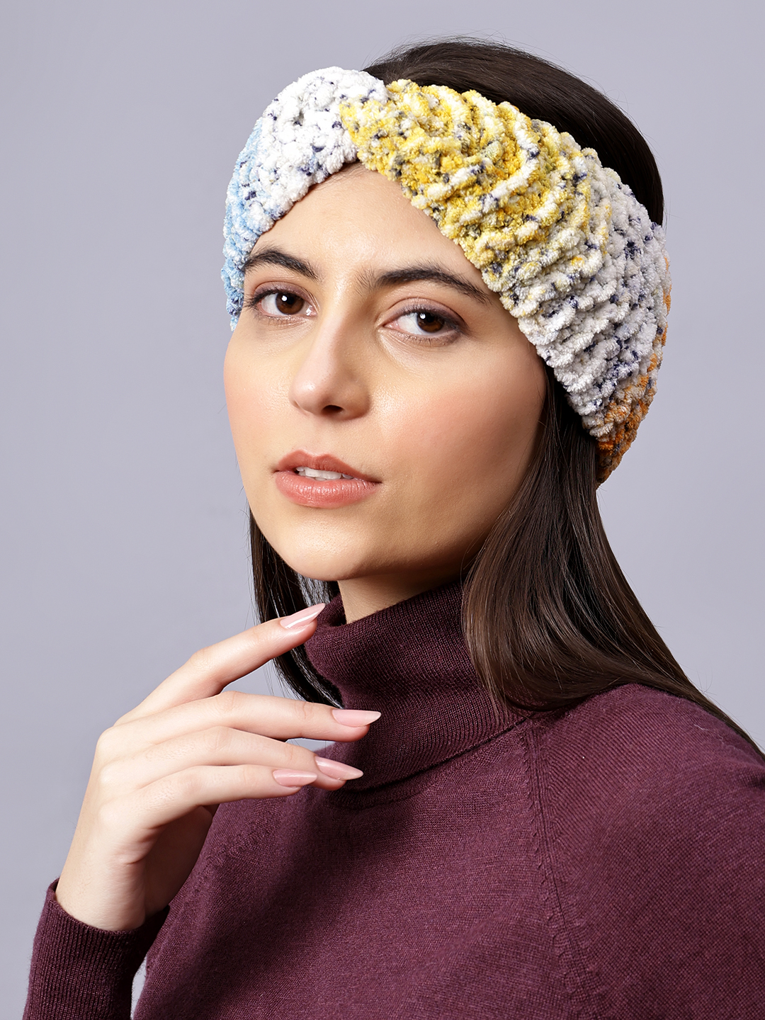 Velvery Hand-Knitted Multi Handwork Beaded Acrylic Headband
