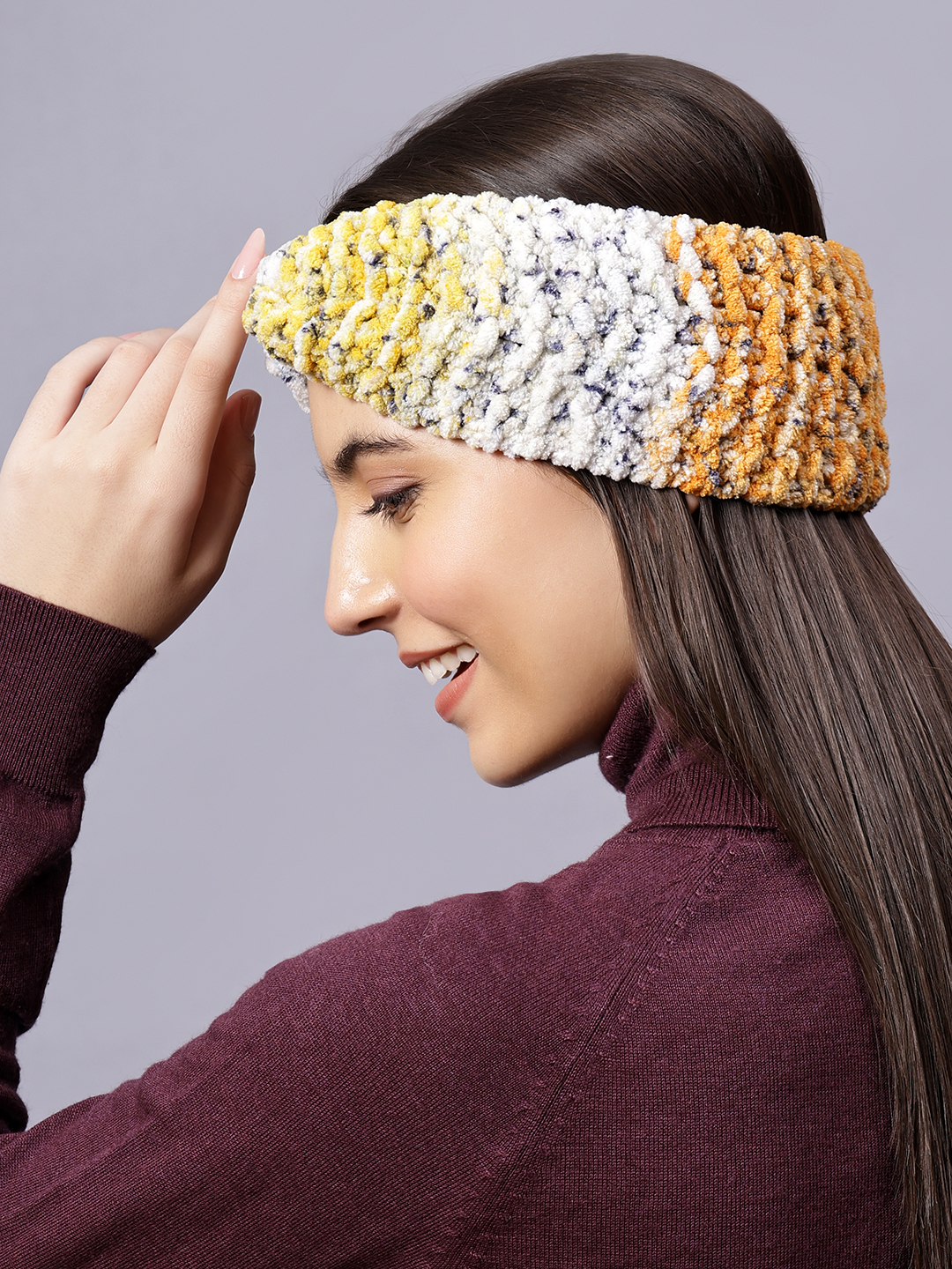 Velvery Hand-Knitted Multi Handwork Beaded Acrylic Headband