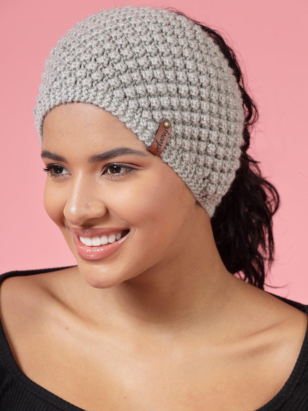 Velvery Hand-Knitted Blue Acrylic Headband
