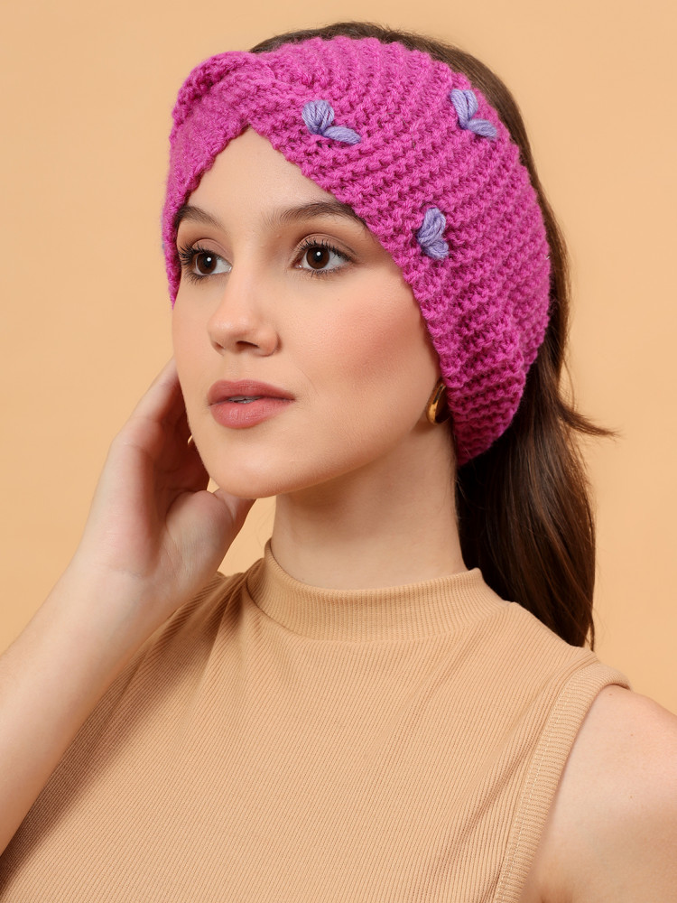 Image of Velvery Handknitted Twisty Headband - Purple