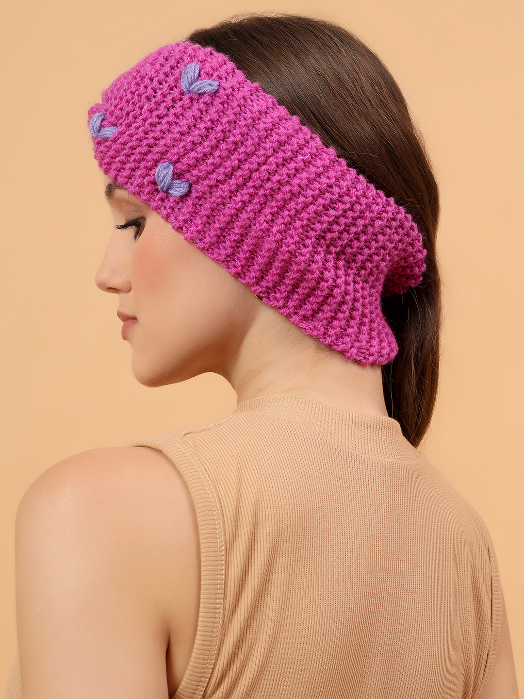 Velvery Handknitted Twisty Headband - Purple