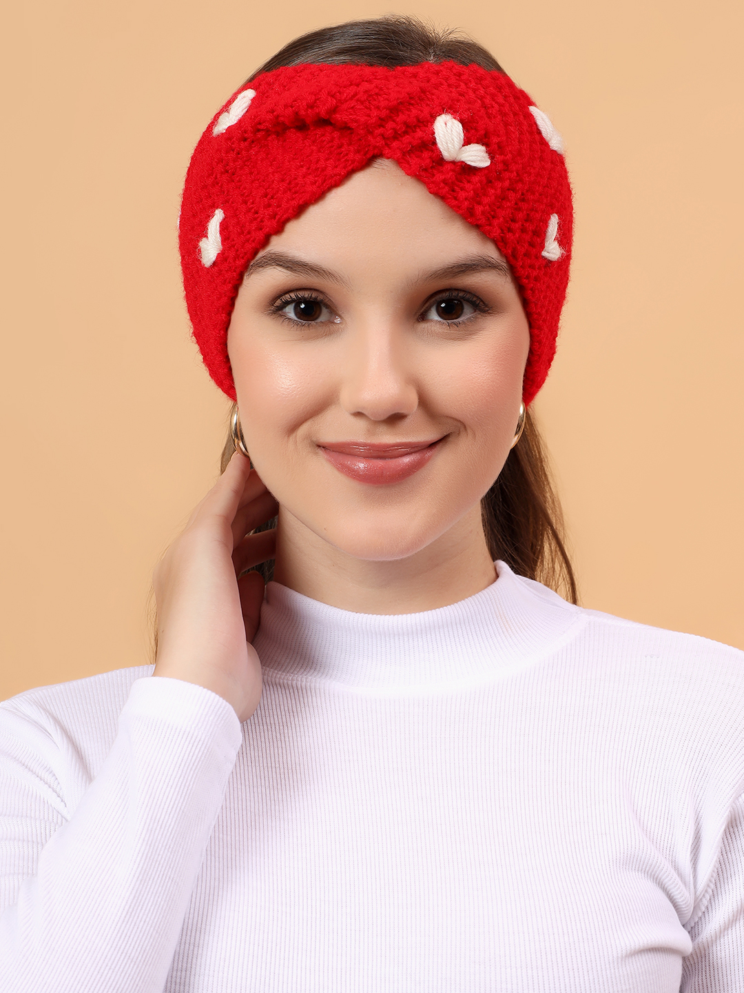 Velvery Handknitted Twisty Headband - Red