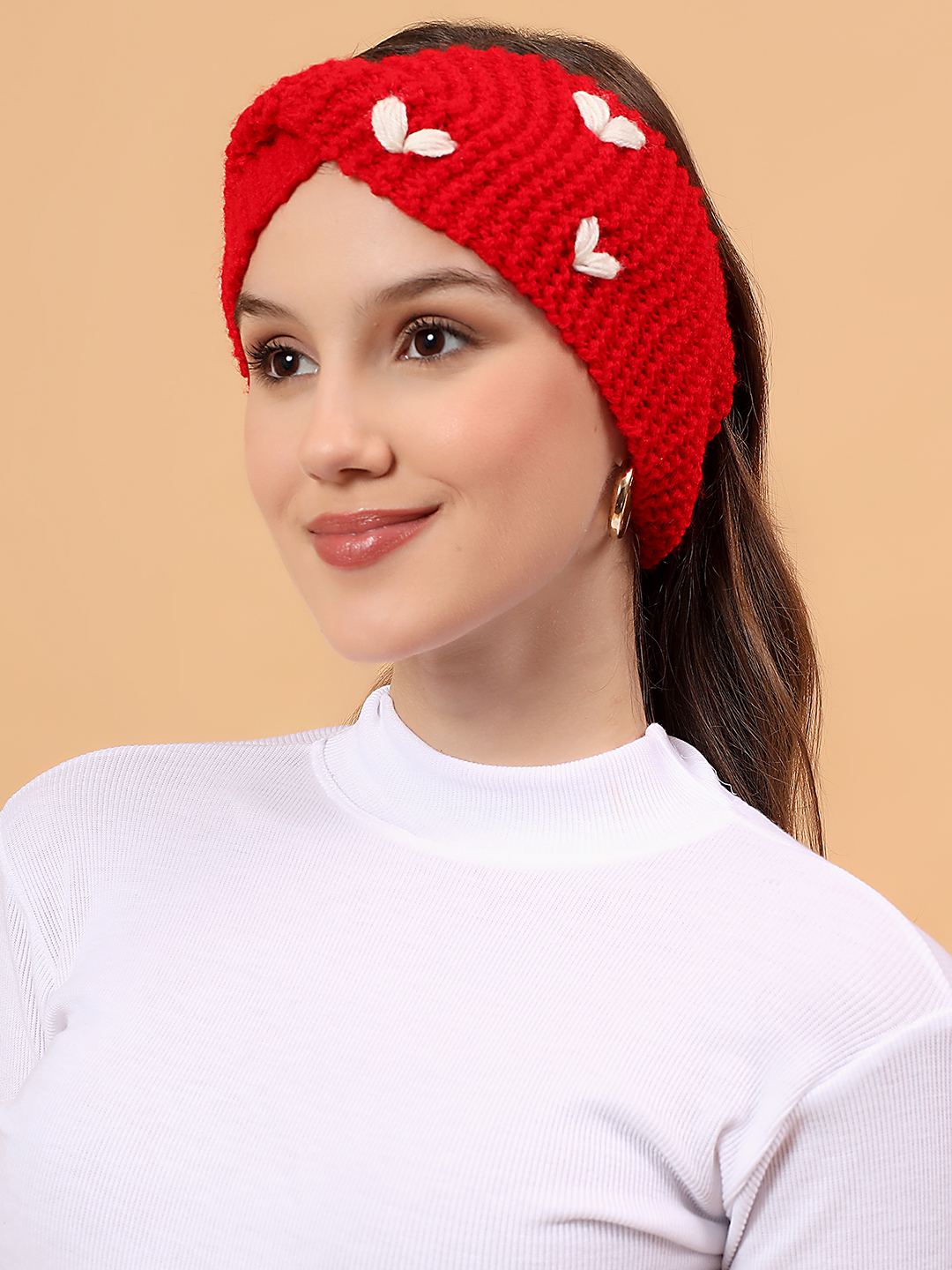 Velvery Handknitted Twisty Headband - Red