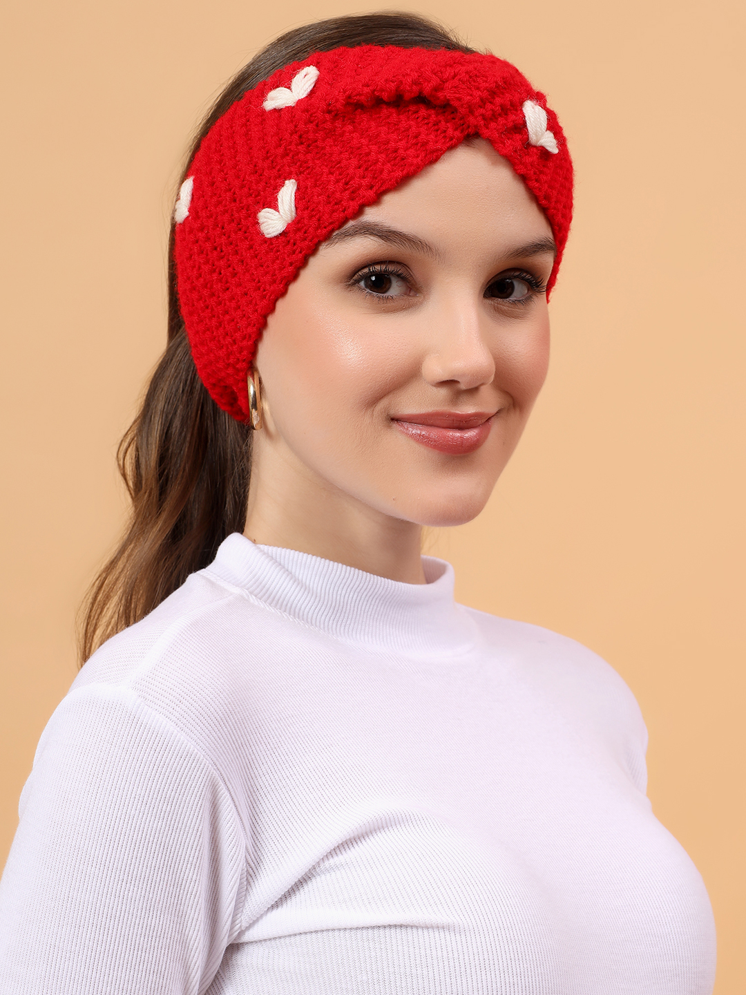 Velvery Handknitted Twisty Headband - Red