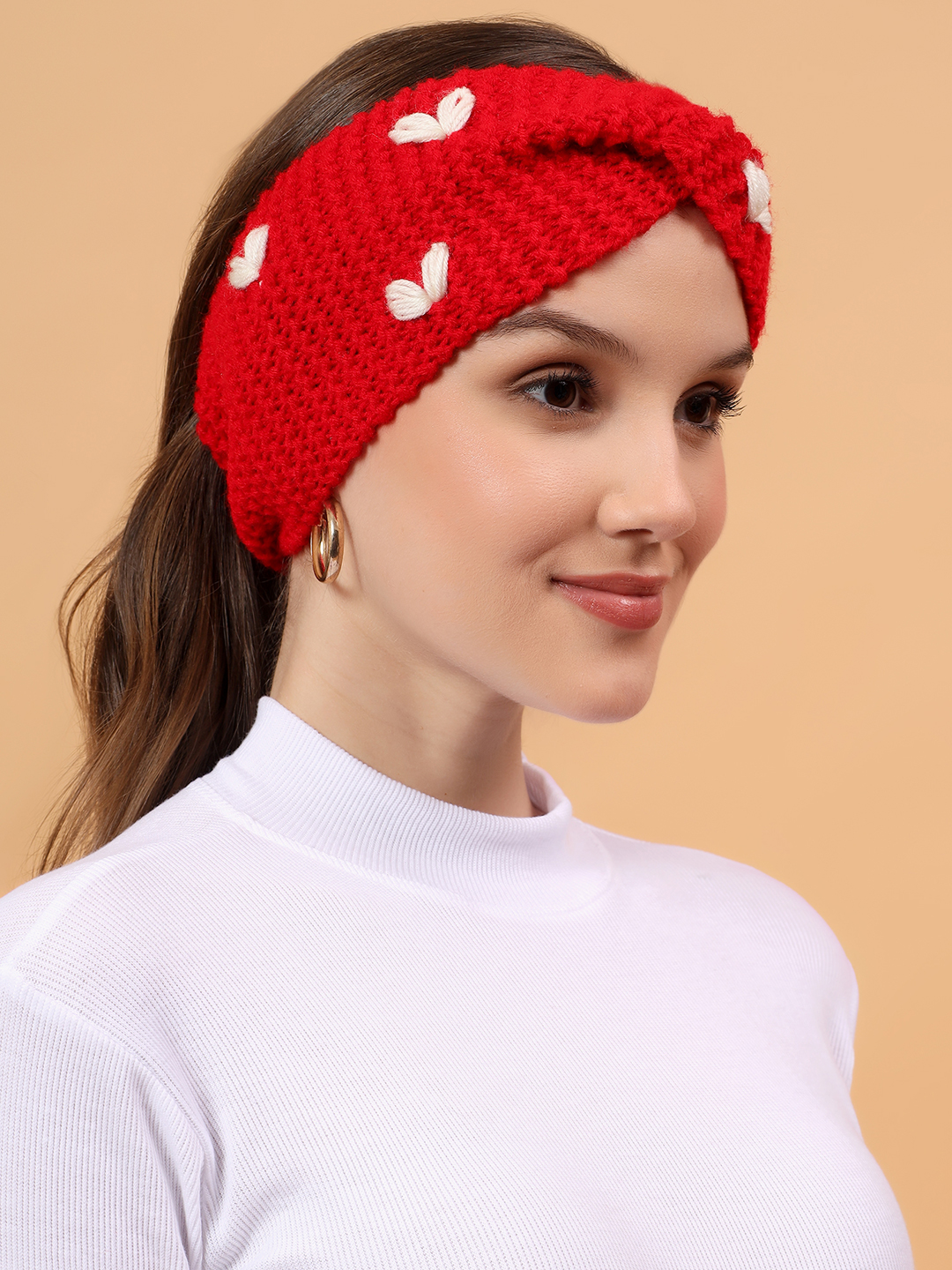 Velvery Handknitted Twisty Headband - Red