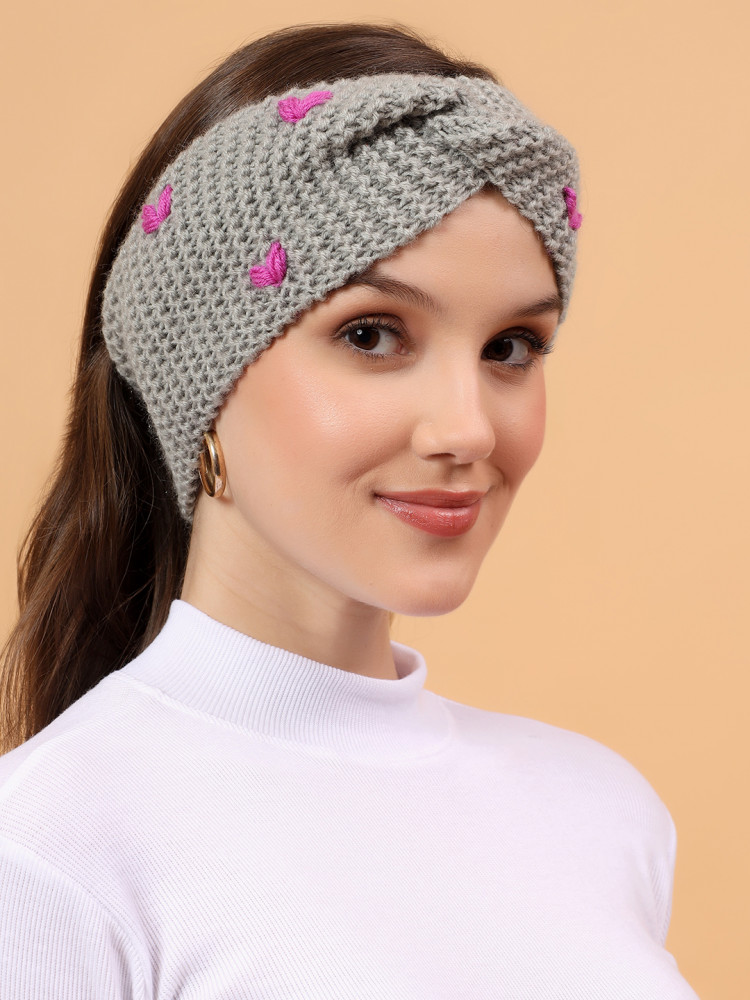 Image of Velvery Handknitted Twisty Headband - Light Grey