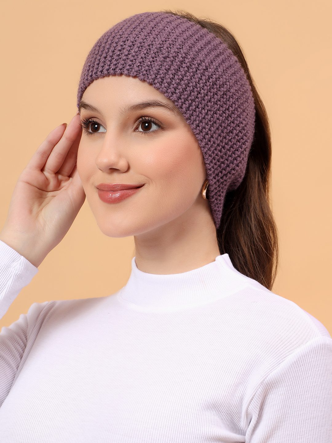 Velvery Handknitted Headband - Purple