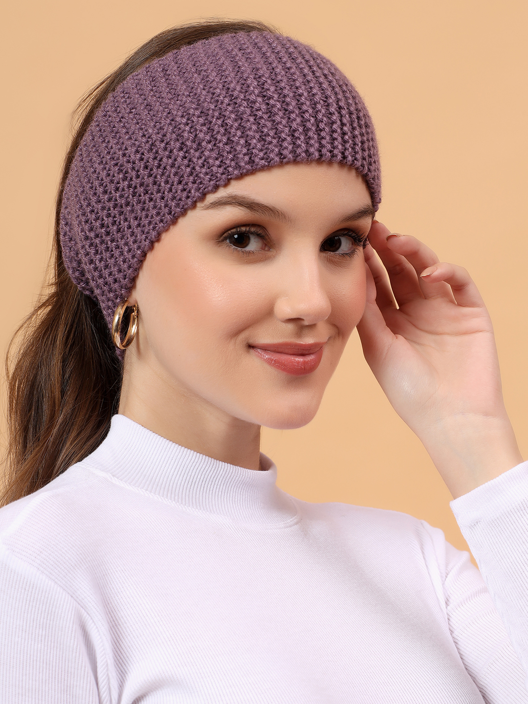 Velvery Handknitted Headband - Purple