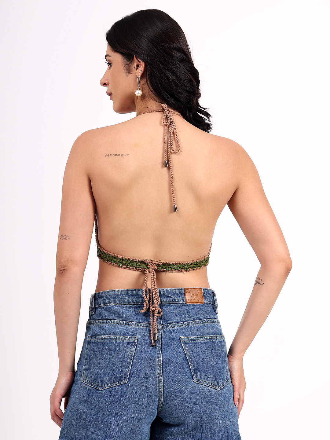 Handmade Crochet Neck Detailed Bralette Top