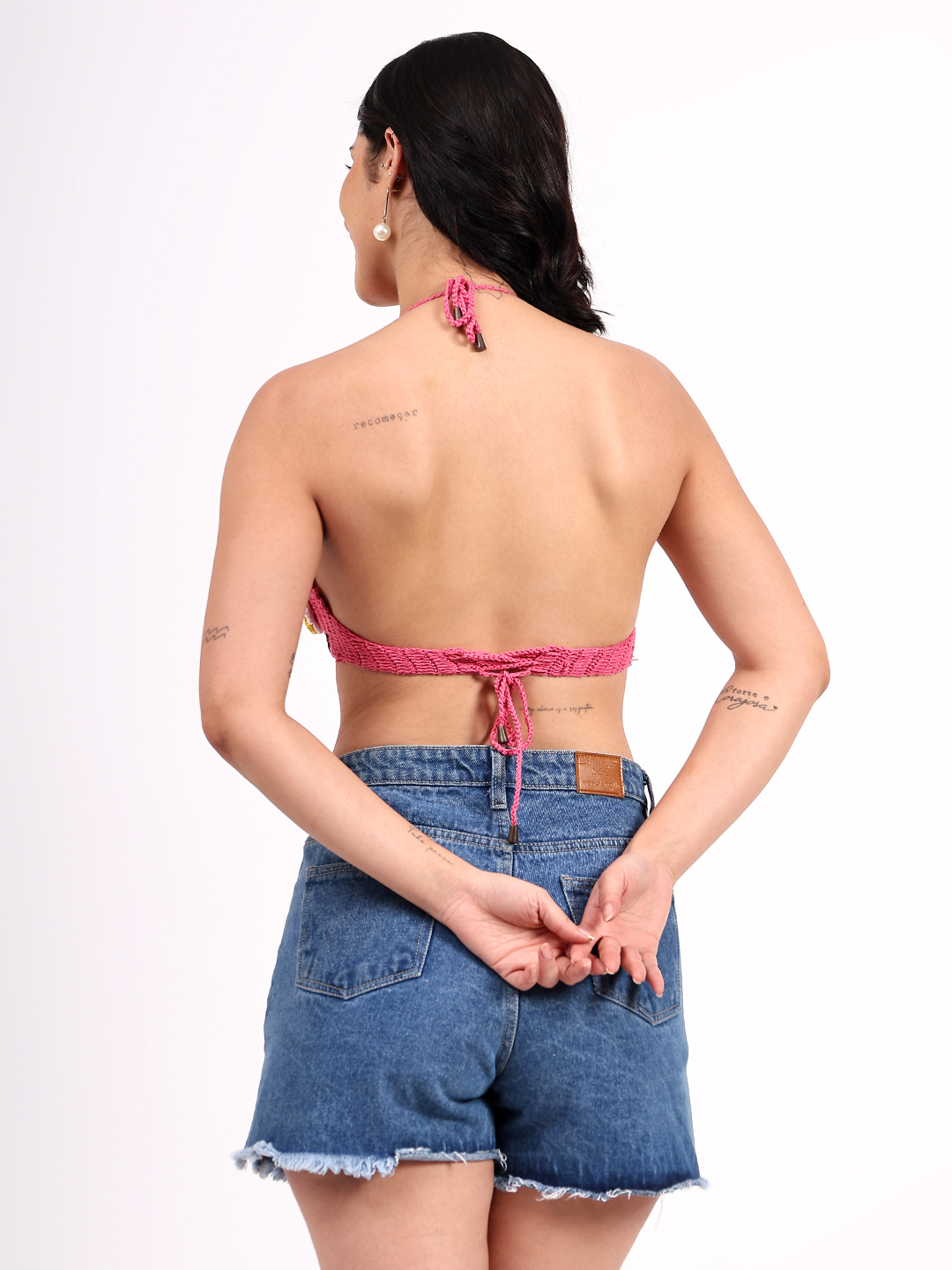 Handmade Crochet Floral Lightly Padded Bralette Top
