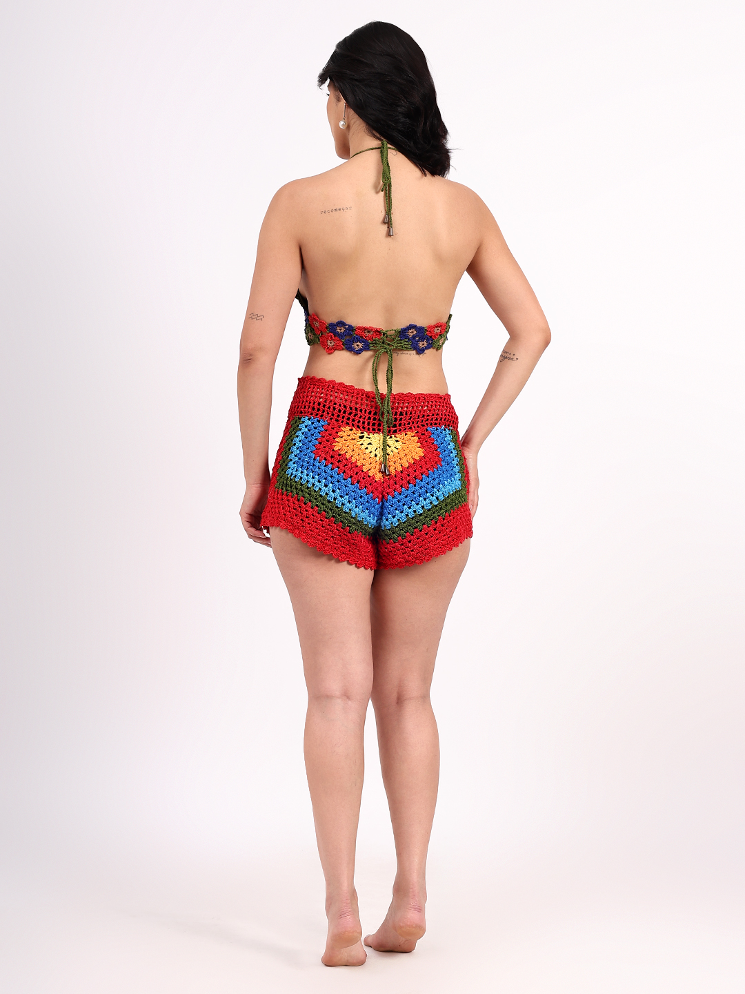 Handmade Floral Crochet Multicolor Bralette Top