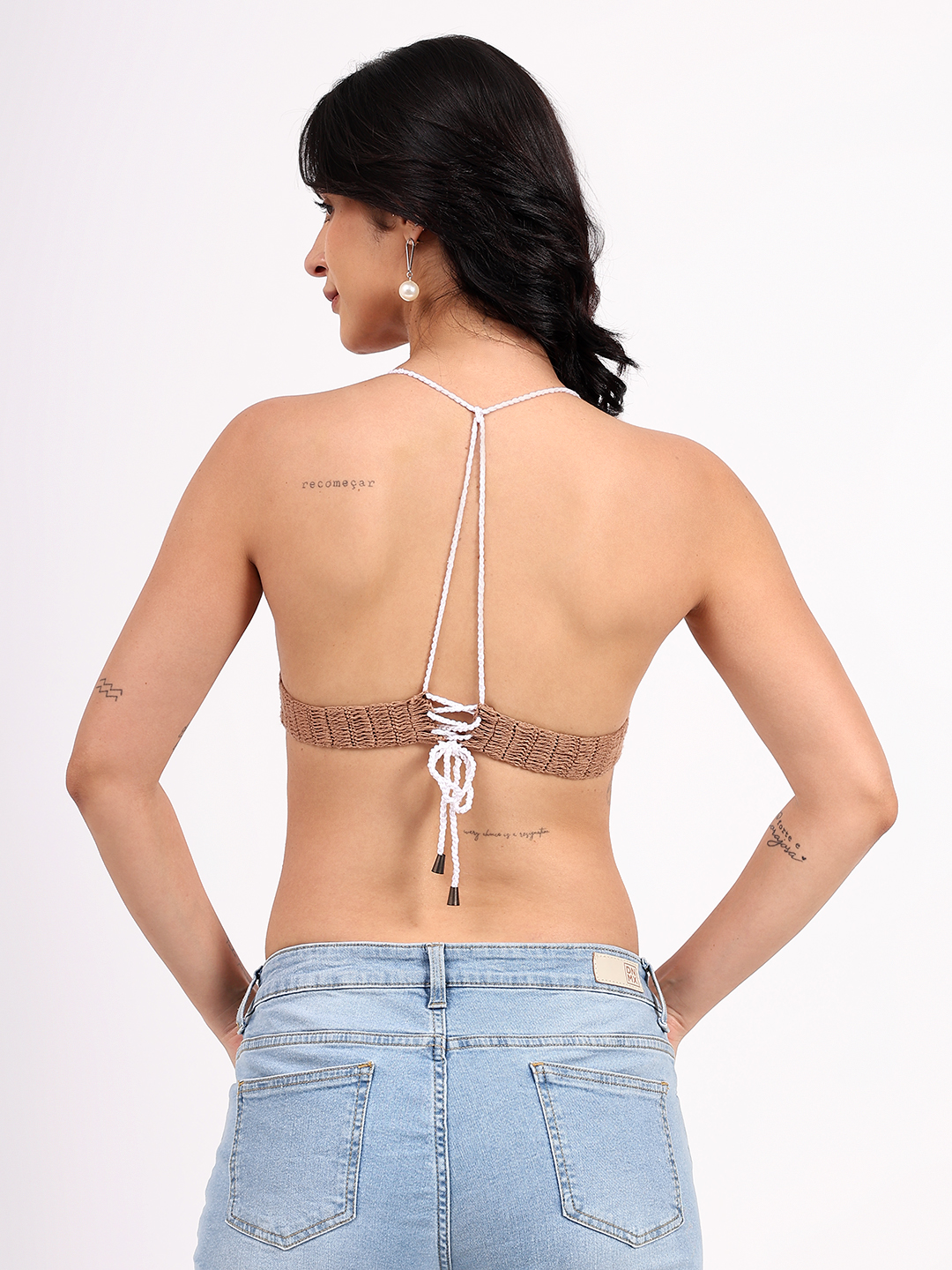 Handmade Nature Inspired Crochet Bralette Top - White