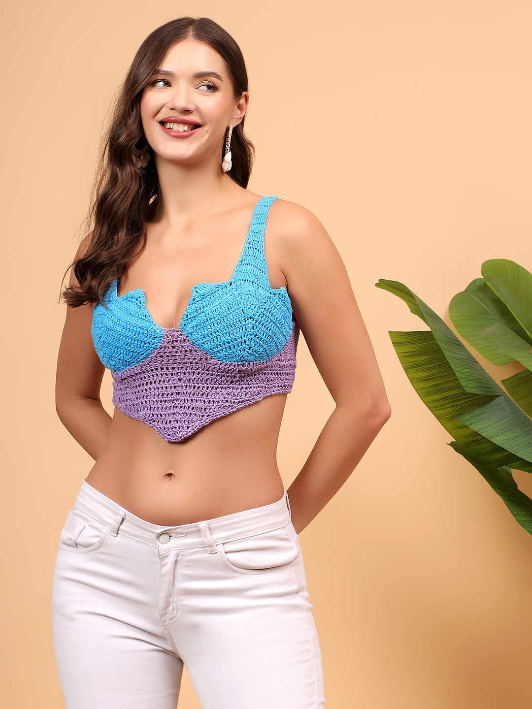 Crochet Tulip Corset - Lavender
