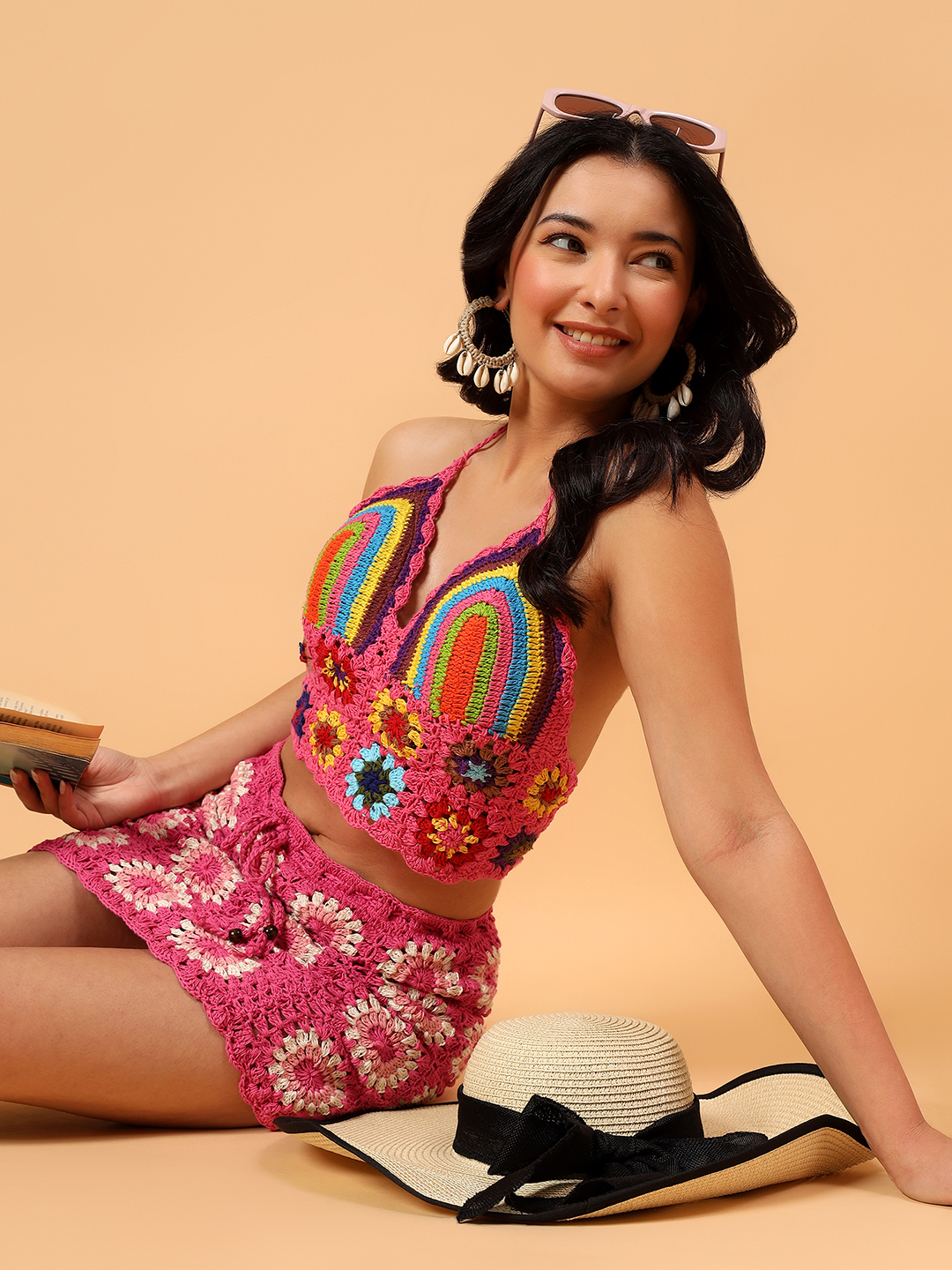 Bohemian Rainbow Design Bralette  Multicolor