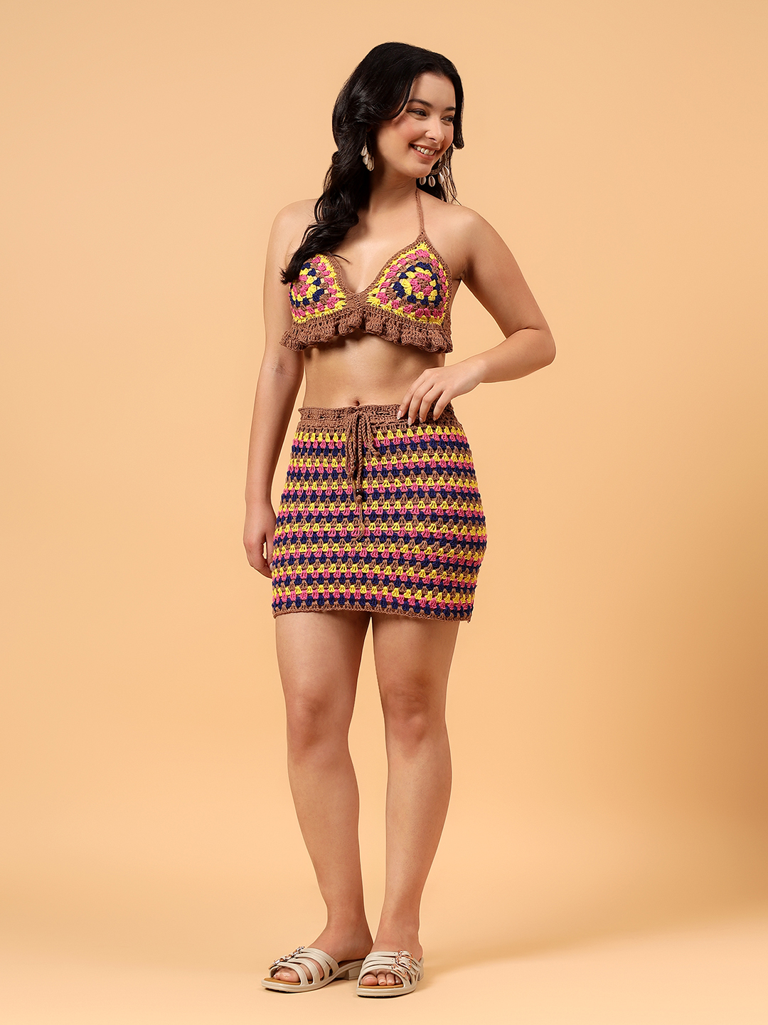 Bohemian Beachwear Bralette - Brown