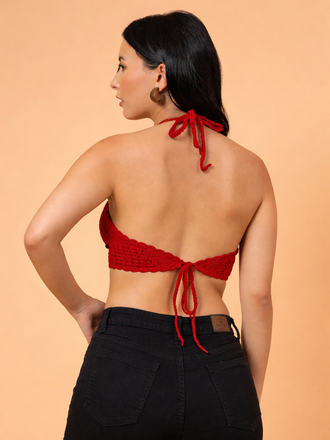 Crochet Beachwear Bralette  Red