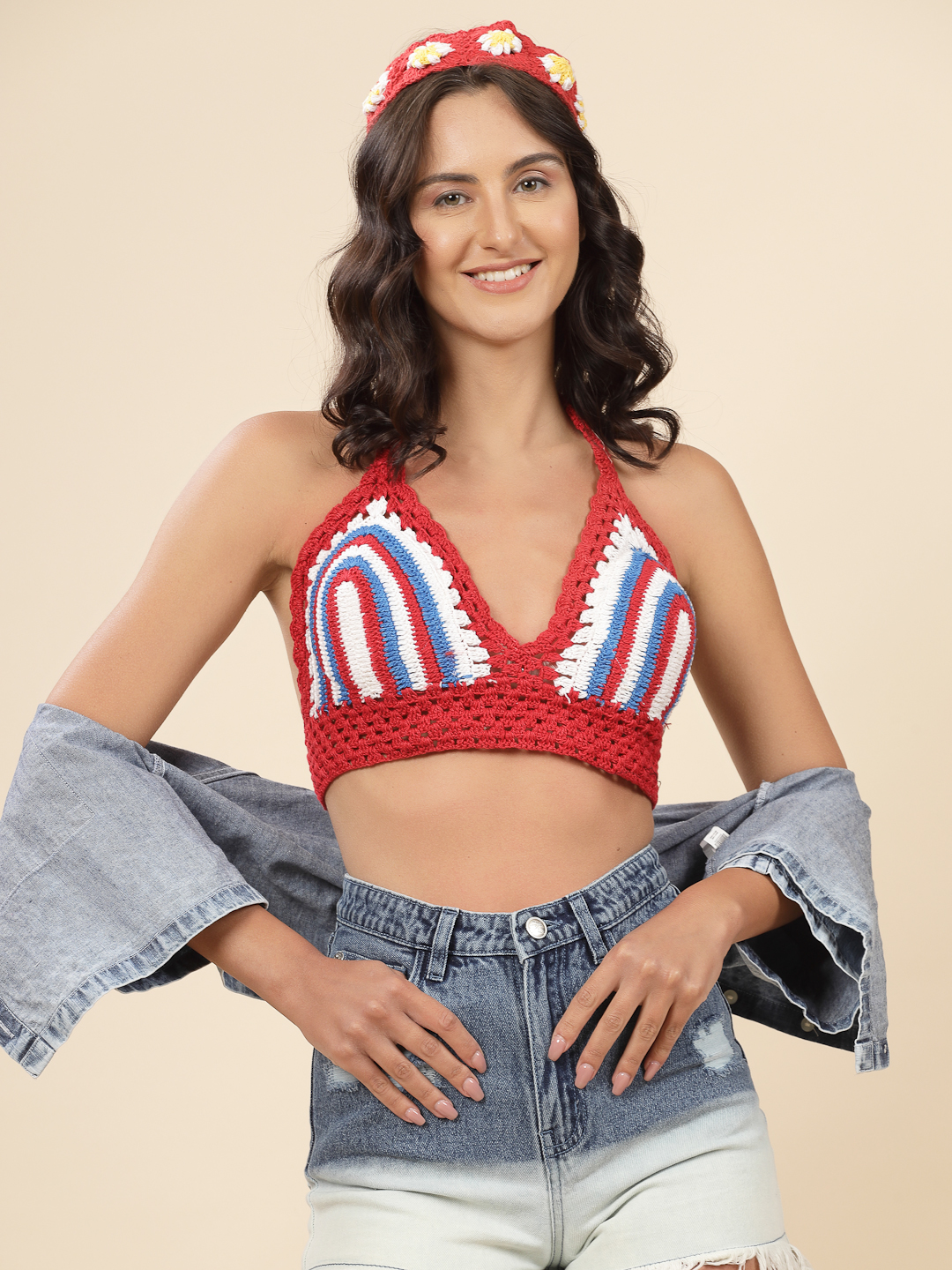 Velvery Striped Beachwear Bralette - Multi