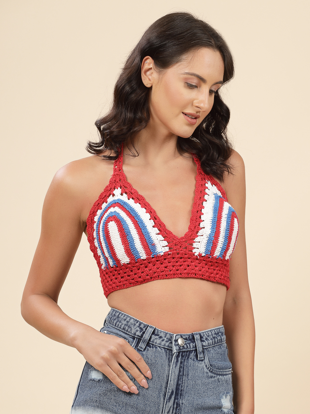 Velvery Striped Beachwear Bralette - Multi