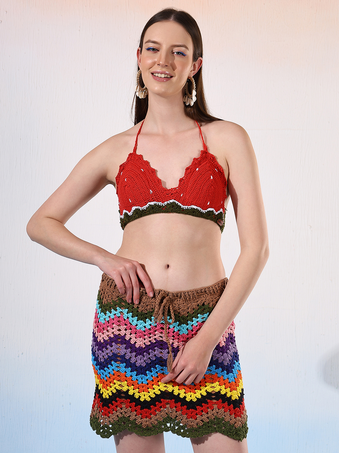 Velvery Watermelon Design Fruity Bralette Top