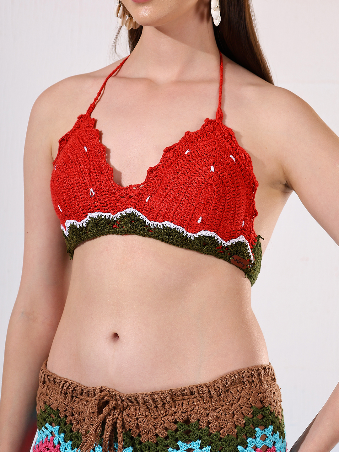 Velvery Watermelon Design Fruity Bralette Top