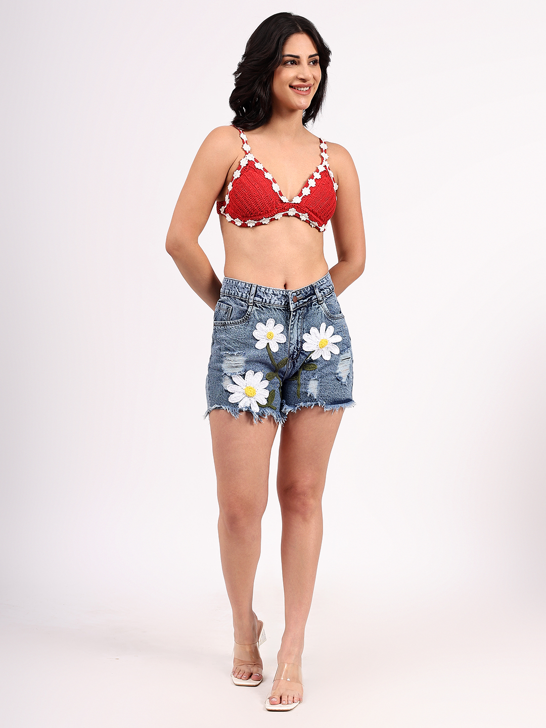 Handmade Crochet Floral Lace Detailed Bralette
