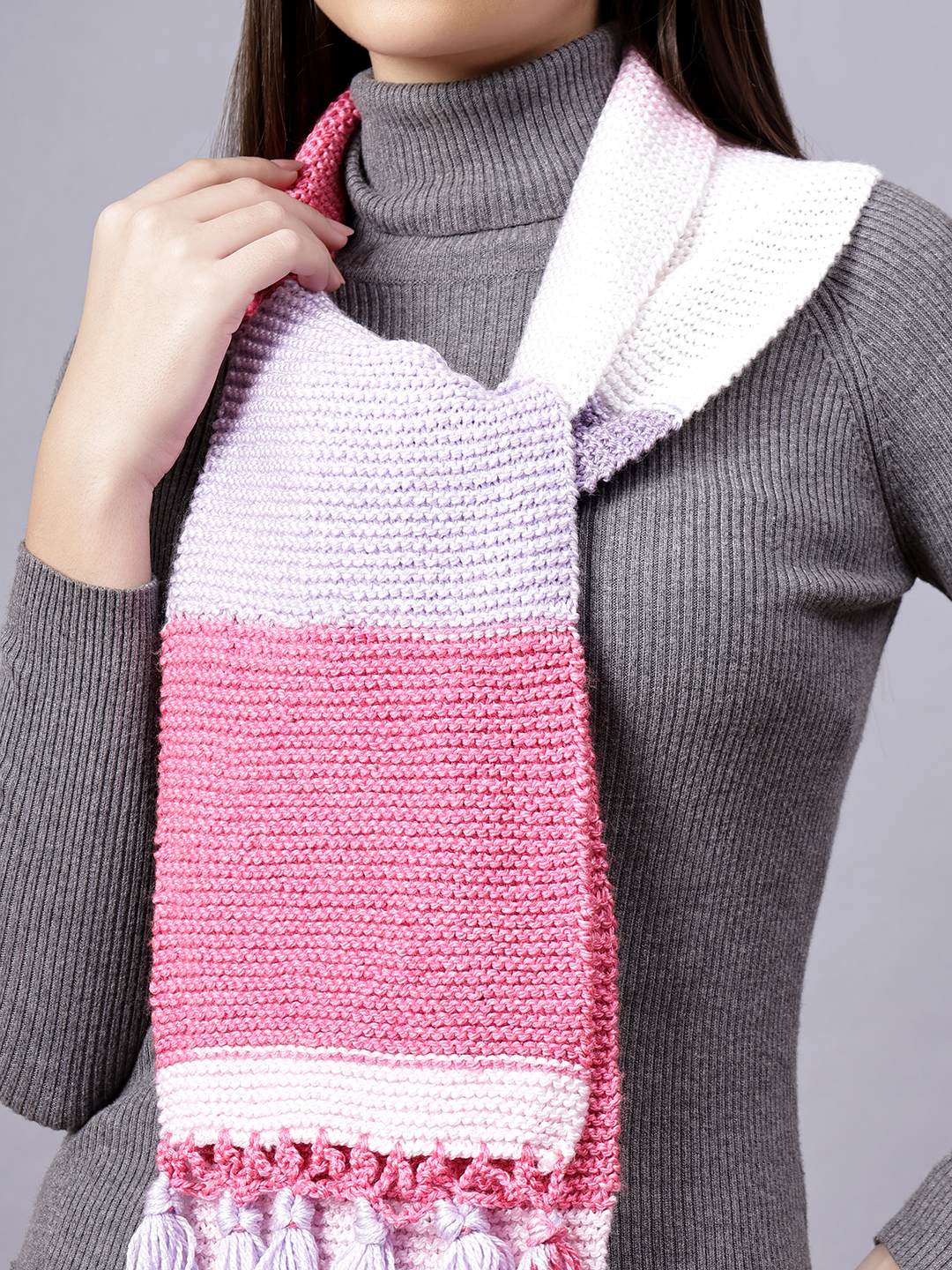 Hand Knitted Winter Muffler for Women - Multi