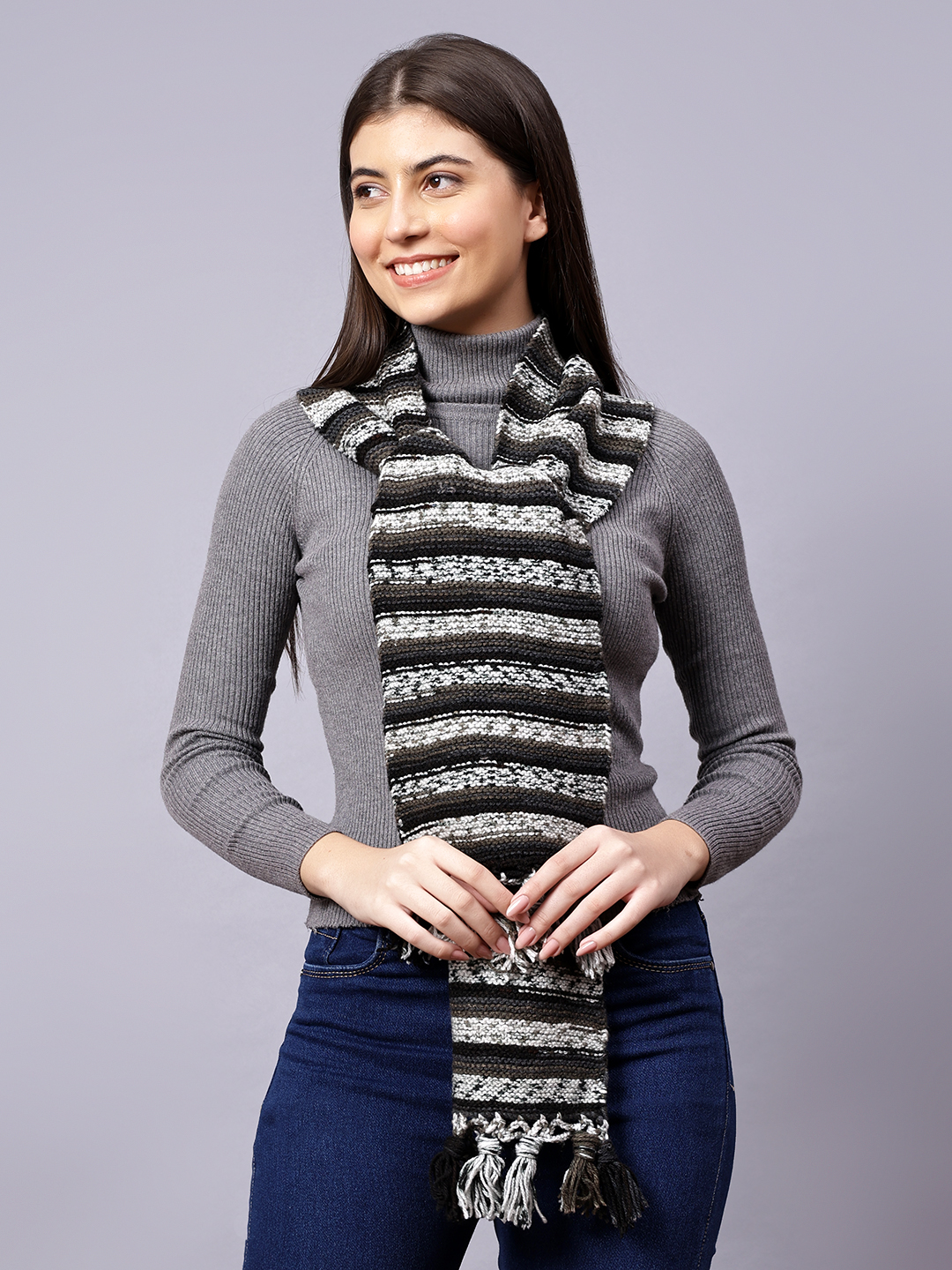 Hand Knitted Muffler for Pregnant Ladies - Earthy tones