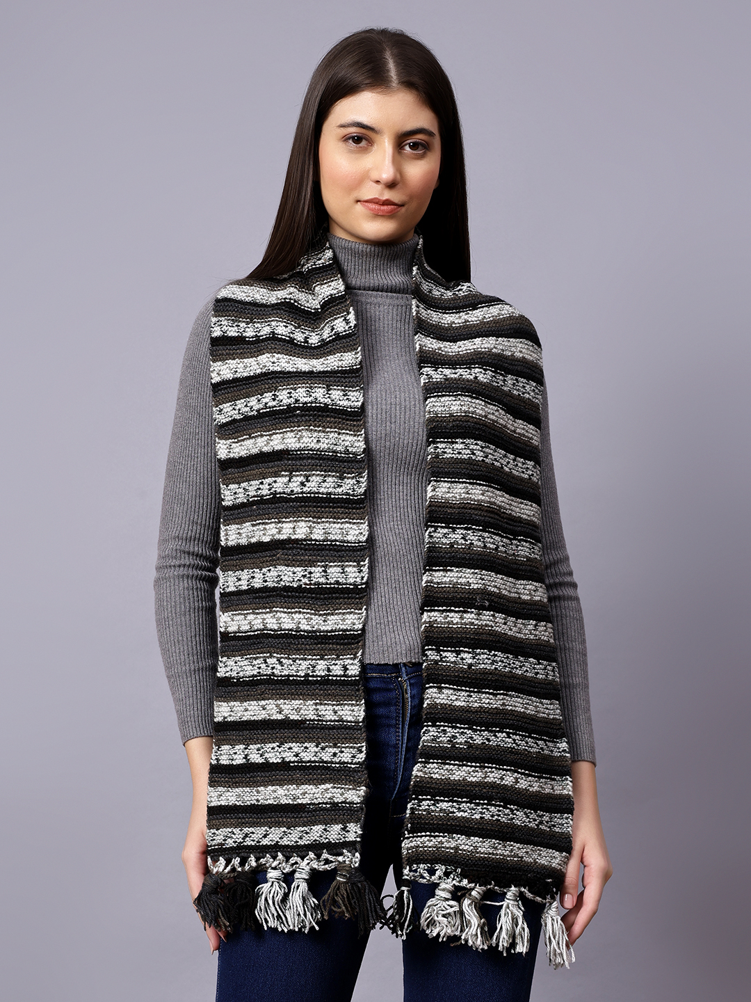 Hand Knitted Muffler for Pregnant Ladies - Earthy tones