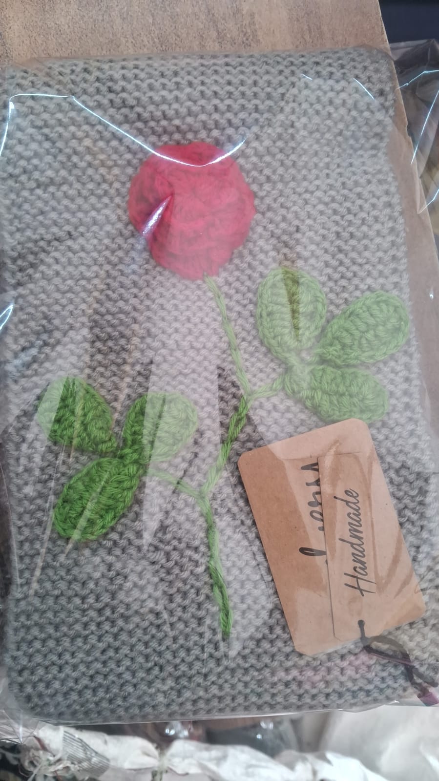 Velvery Floral Design Muffler - Grey