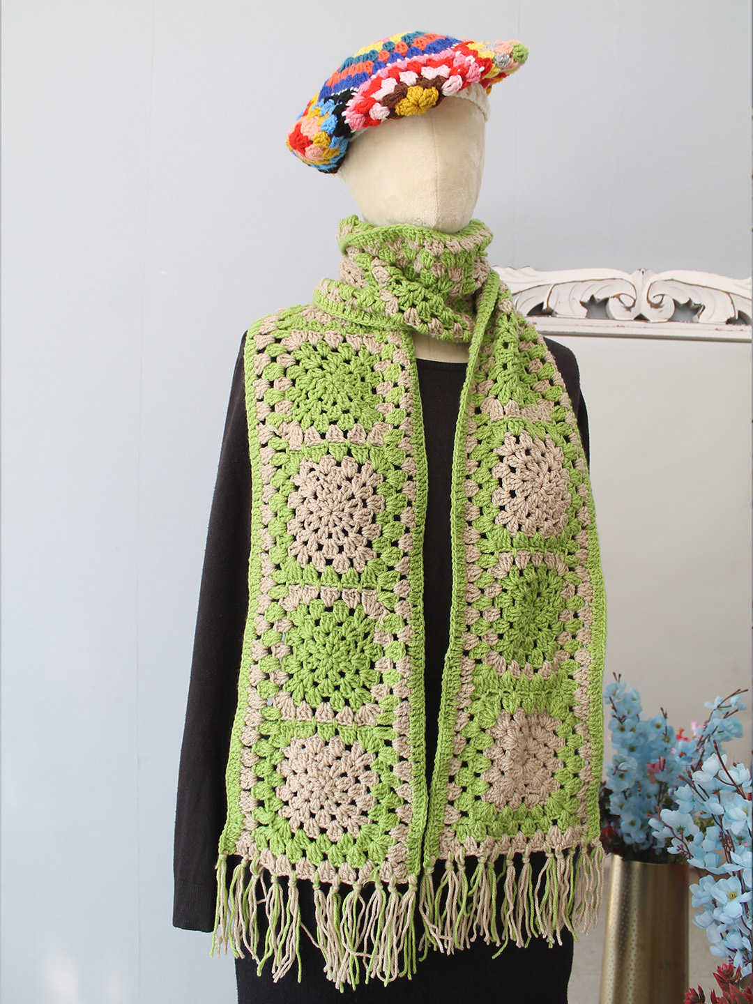 Crochet Muffler - Green